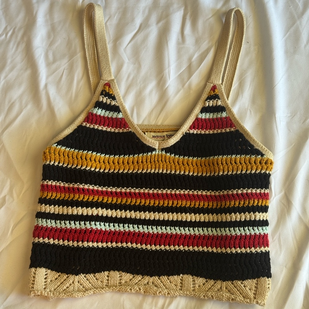 Jealous Tomato Colorful Striped Camisole tank top knit top